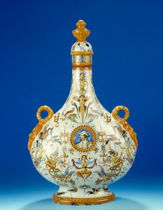 Vase in the Shape of a Gourd in Majolica by Italian School