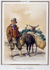 Vegetable seller in Naples, Italy by Italian School