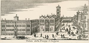 View of Piazza San Crispino and Ferrara Cathedral by Italian School