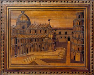 View of the Cathedral of Pisa and the Leaning Tower on the Miracle Square by Italian School