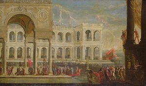 View of the Palace and Queen Joanna I of Naples