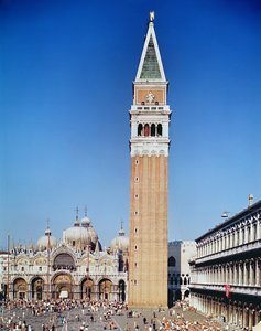 View of the campanile and the basilica di San Marco