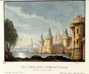 View of the Ramparts Calais in 1347 During the Hundred Years War, Scenery for the Opera 