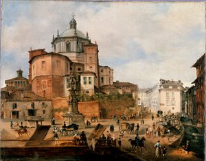 View of the Square Vetra and the Apse of the Basilica of San Lorenzo (End of the 19th Century)