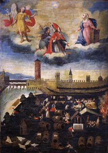 Votive Banner Depicting the Plague in Trento in 1636