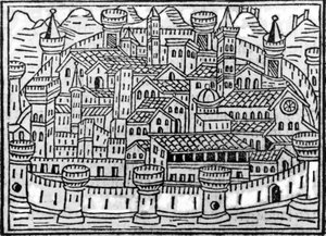Walled City from Supplementum Chronicarum by Giacomo Filippo Foresti, 1506