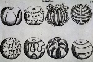 Ways to Chop Fruit, Illustration from Li tre trattati di messer Mattia Giegher bavaro di Mosburc by Italian School