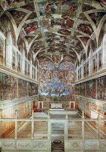 Interior View of the Sistine Chapel (pre-restoration) by Italian School Italian School
