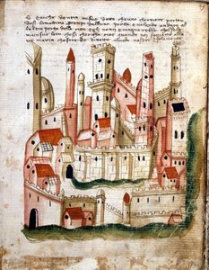 View of the city of Jerusalem, from Libro dOltramare by Niccolo da Poggibonsi by Italian School Italian School