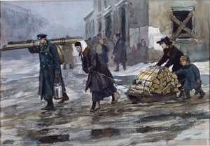 A Family of an Engineer Dragging Home Some Fuel by Vladimirov, Ivan Alexeyevich by Ivan Alexeyevich Vladimirov