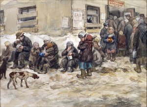 Hungry Years in Petrograd. A Communal Dining Room by Ivan Alexeyevich Vladimirov
