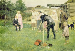 Photographer in a village by Ivan Alexeyevich Vladimirov