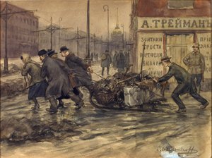 Rich Merchants and Russian Noblemen Set to Pulling Out Rubbish from Yards by Ivan Alexeyevich Vladimirov