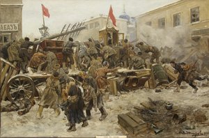 The Moscow Uprising in December 1905, 1906 by Ivan Alexeyevich Vladimirov
