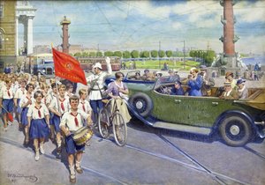The Foreign Tourists in Leningrad by Ivan Alexeyevich Vladimirov