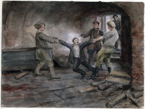 Man Being Held and Executed (from the series of watercolors Russian Revolution) by Ivan Alexeyevich Vladimirov