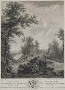 View of Connetable Square from the Stone Bridge in Gatchina, 1800