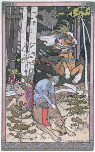 Scene from a Russian fairy tale, 1899 by Ivan Yakovlevich Bilibin