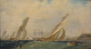Frigate on a Sea
