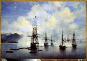 The Landing of General N. Raevsky at Subashi on July 1839 by Ivan Konstantinovich Aivazovsky