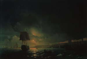 View over Odessa at moonlight night, 1896