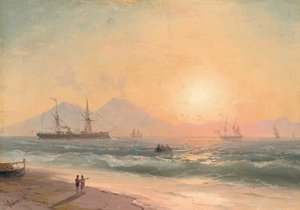 Watching Ships at Sunset by Ivan Konstantinovich Aivazovsky