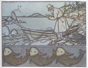 Illustration to the Tale of the Fisherman and the Fish by Ivan Yakovlevich Bilibin