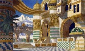 Stage Design for the Opera Ruslan and Ludmila by M. Glinka