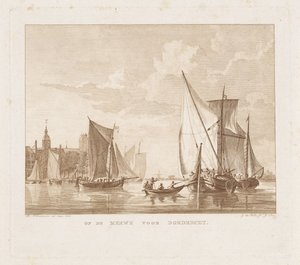 Sailing Ships and a Sloop Before Dordrecht by Izaak Jansz. de Wit