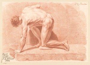 Kneeling Male Nude, Seen from the Side (2nd Prize 1804)
