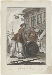 Three Men in Swiss Clothing in Front of a House