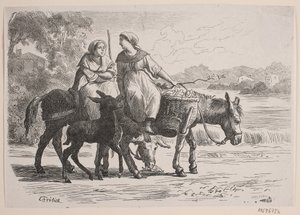 At Enghien. Peasant Women Returning from Paris by J.C. Nielsen