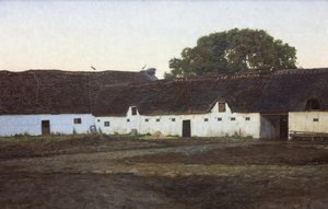 A Farm in Vendsyssel. Sunset