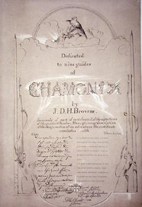 Dedication to the nine guides of Chamonix on the expedition by J.D.H. Browne