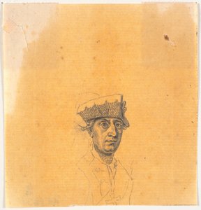 Preparatory Work for One of the Heads for the Engraving: Frederick the Great Rides Home After a Review at Potsdam by J.F. Clemens