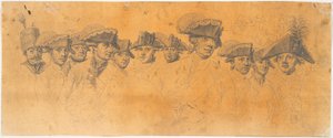 Preparatory Work for the Engraving: Frederick the Great Rides Home After a Review at Potsdam by J.F. Clemens