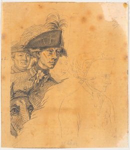 Preparatory Work for the Engraving: Frederick the Great Riding Home After a Review at Potsdam by J.F. Clemens