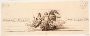Draft for Title Vignette and Prospect for Map of Christiansø by J.F. Clemens