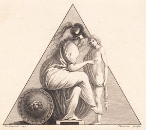 Vignette Depicting Pallas Athena Giving a Young Man Life by J.F. Clemens