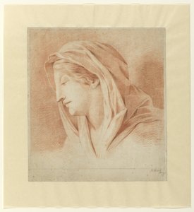 Head of a Woman with Headscarf, in Profile by J.H. Tak