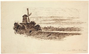 A Mill. Scene on the Rampart in Copenhagen by J.P. Møller