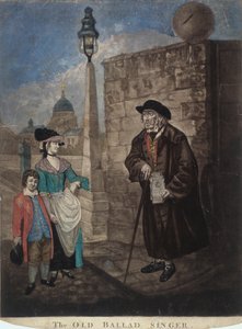 Old Ballad Singer Standing on a Street Corner