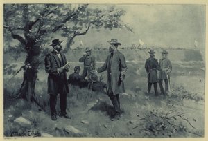 Surrender of Pemberton to Grant by J. (after) Steeple Davis