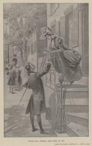 Upper Wall Street, New York, in 1783 by J. (after) Steeple Davis