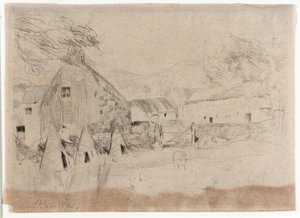 Farm-Yard--Isle of Man by J. Alden Weir