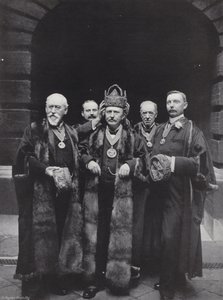 Election Day at Girdlers Hall, crowning the Master by J. Benjamin Stone