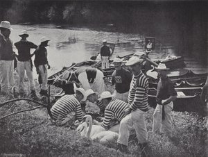 Swan Upping on the Thames, Nicking or Marking by J. Benjamin Stone