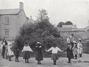 The Northumbrian Baal Fire, ready for Lighting by J. Benjamin Stone
