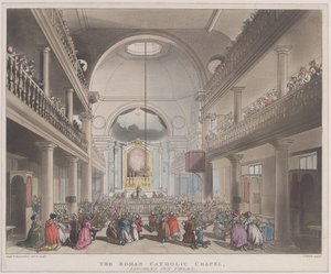 The Roman Catholic Chapel, Lincolns Inn Fields, April 1, 1808 by J. Bluck