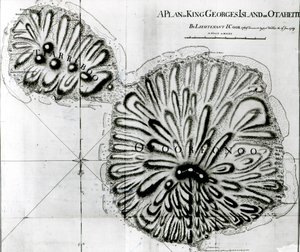 A Plan of King Georges Island or Otheite, 1769 by J. Cook